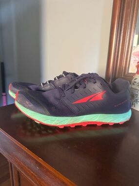 Altra Trail Running Shoes - Navy with Mint & Coral Highlights